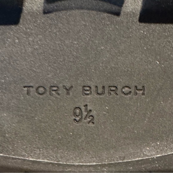 Tory Burch Black & White Chelsea Lug-sole Heeled Ankle Boot Sz: 9.5 - Picture 10 of 11